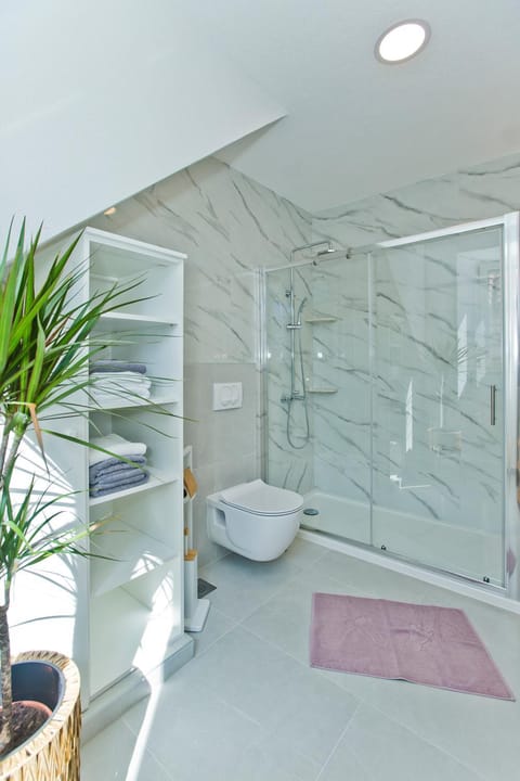 Shower, Toilet, Bathroom, towels