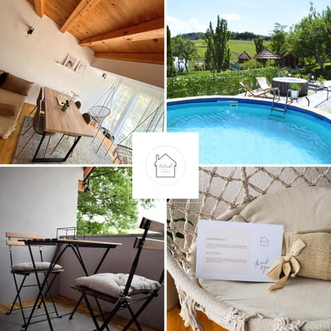 Patio, Living room, Seating area, Dining area, Pool view, Swimming pool, sunbed