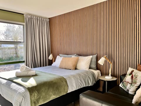 Bed, Seating area, Garden view