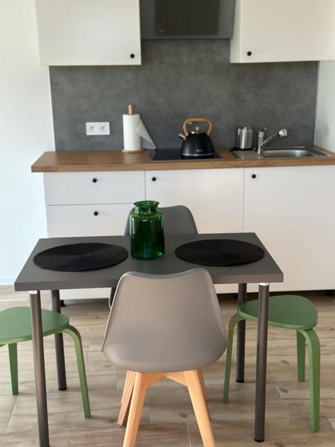 Dining area, minibar, stove