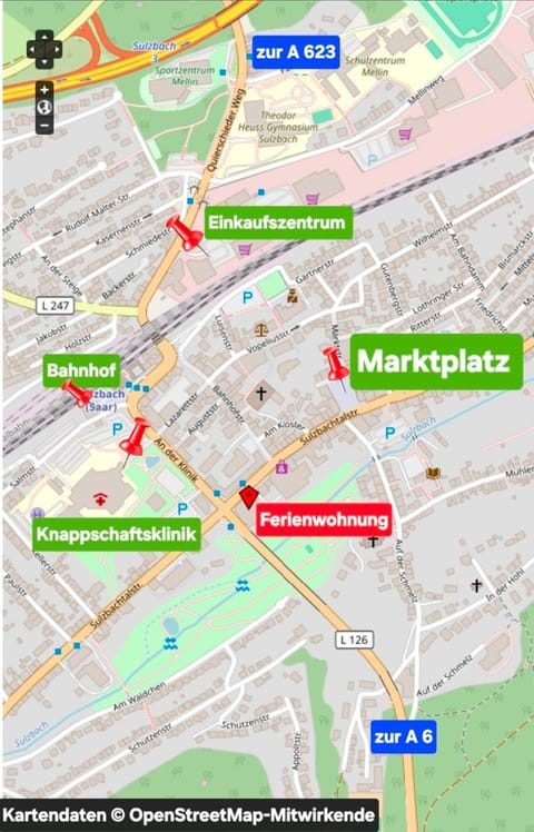 Ferienwohnung 90 m2 in Sulzbach 2 Minuten Fußweg zum Krankenhaus Apartment in Saarbrücken