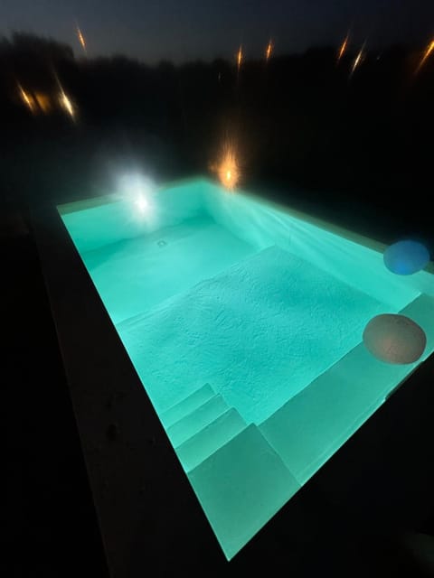 Night, Pool view, Swimming pool