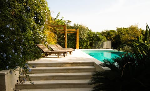 Spring, Natural landscape, Garden, Garden view, Pool view, Swimming pool, sunbed