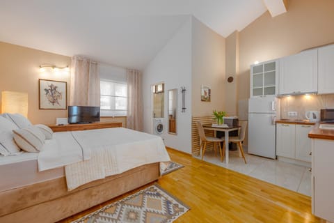 Kitchen or kitchenette, Photo of the whole room, Dining area, Bedroom, minibar, pet friendly