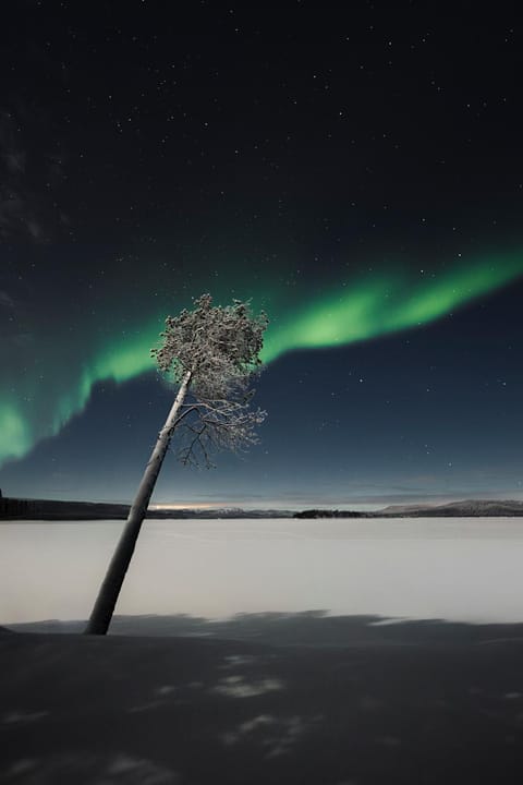 Night, Natural landscape, Winter