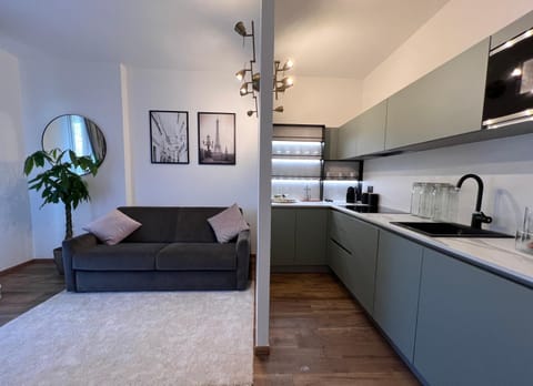 Coffee/tea facilities, Kitchen or kitchenette, Living room, Seating area, minibar, stove