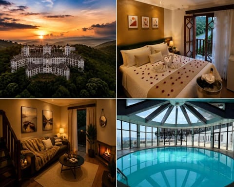 Property building, Bed, Living room, Bedroom, Swimming pool, fireplace