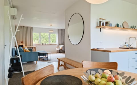 Living room, kitchen