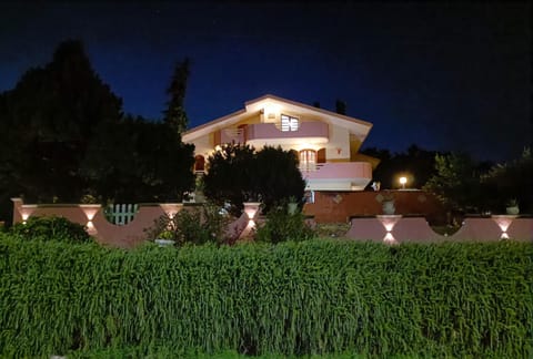 Property building, Night, Garden