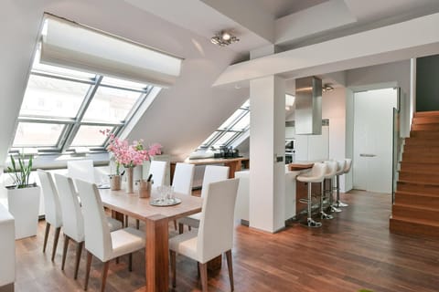 Kitchen or kitchenette, Living room, Dining area