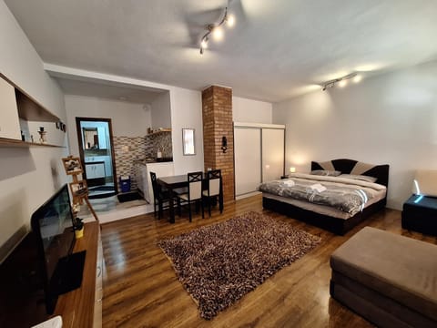 Bed, Kitchen or kitchenette, Seating area, Dining area