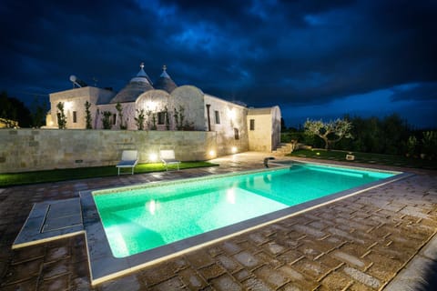 Property building, Night, Garden, Pool view, Swimming pool