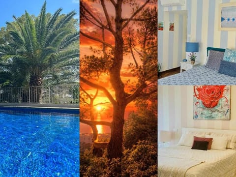 View (from property/room), Bedroom, Pool view, Sea view, Swimming pool