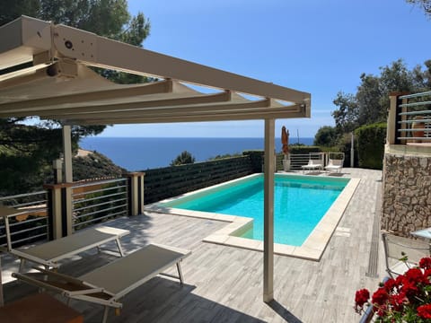 Patio, Natural landscape, View (from property/room), Pool view, Sea view, Swimming pool, sunbed