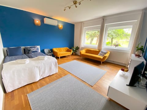 Bed, TV and multimedia, Living room, Photo of the whole room, Bedroom