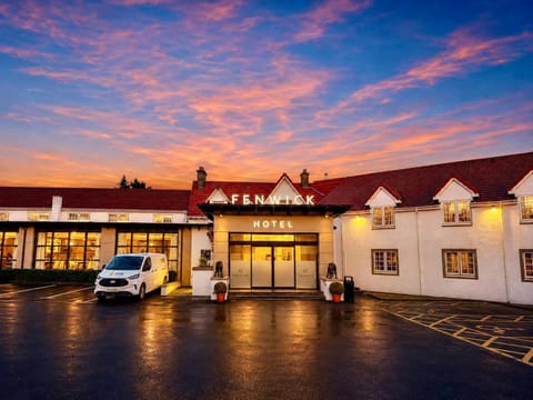 Property building, Facade/entrance, Sunset