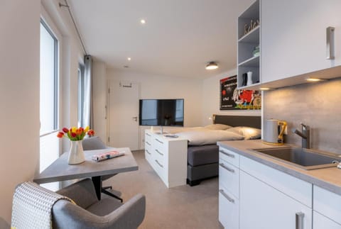 TV and multimedia, Kitchen or kitchenette, Dining area, dishwasher, stove