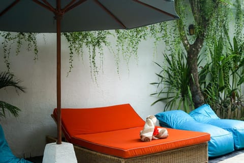 Patio, Seating area, Swimming pool, sunbed