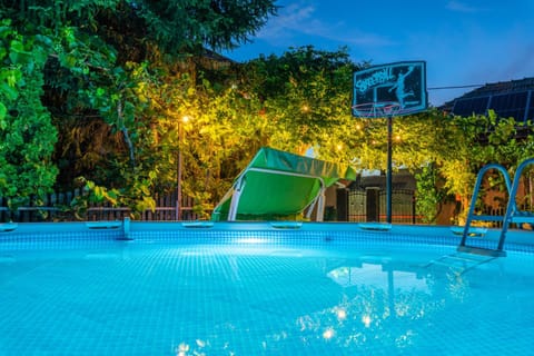 Night, Pool view, Swimming pool