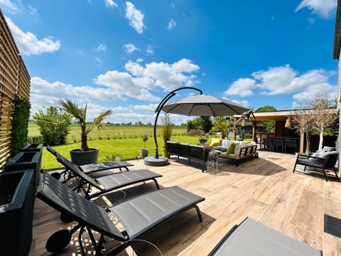 Patio, Garden view, sunbed