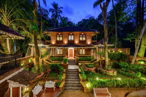 Property building, Night, Garden, Garden view