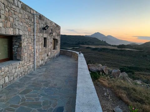 Property building, Natural landscape, Mountain view, Sunset