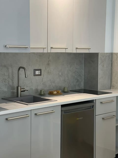 Kitchen or kitchenette, dishwasher, stove