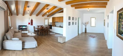 TV and multimedia, Kitchen or kitchenette, Living room, Photo of the whole room, Seating area, Dining area