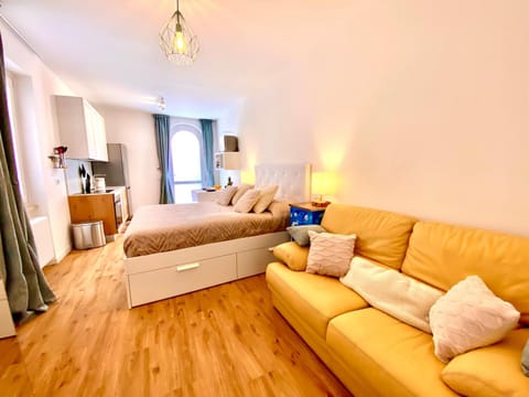 Bed, Living room, Photo of the whole room, Seating area, Bedroom