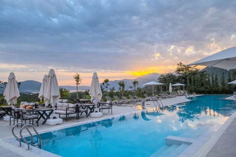 Swimming pool, Sunset