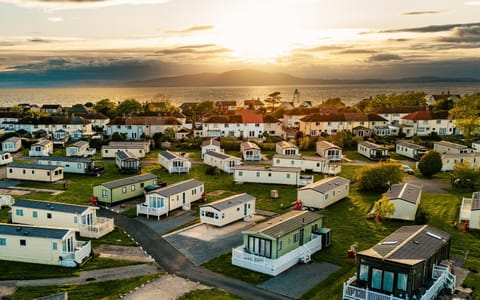 Property building, Beach, Sunset