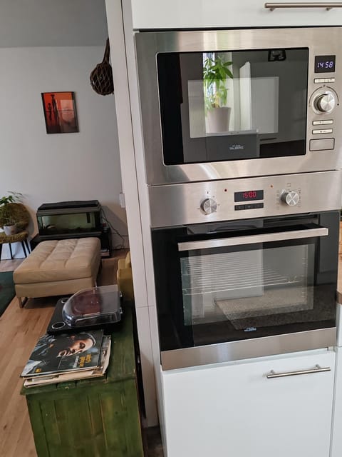 Kitchen or kitchenette, oven