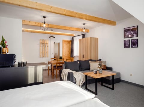 Bed, Living room, Photo of the whole room, Seating area, Dining area, Bedroom