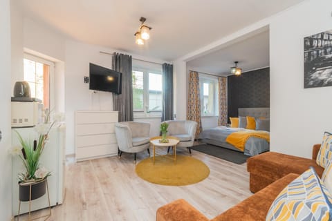 Bed, TV and multimedia, Living room, Photo of the whole room, Decorative detail, Seating area