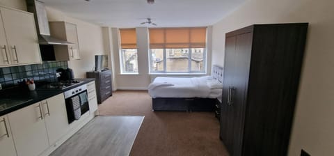 Bed, Kitchen or kitchenette, Photo of the whole room, Bedroom, minibar, stove