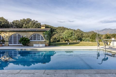 Property building, Living room, Swimming pool