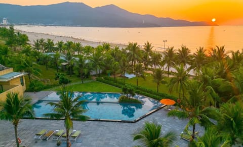 Beach, Swimming pool, Swimming pool, Sunset