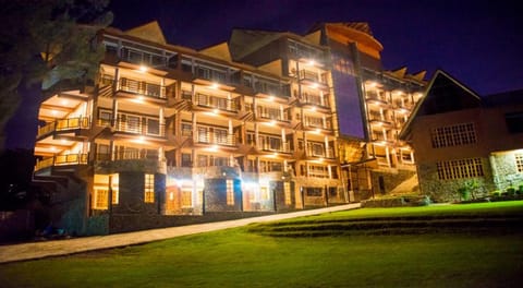 Property building, Night, Garden, Garden view
