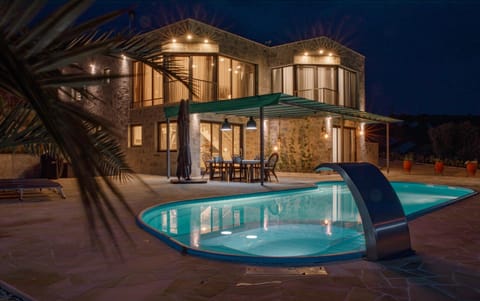 Property building, Patio, Night, Pool view