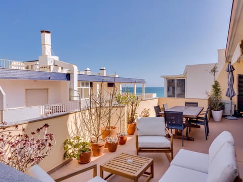 Property building, Patio, Day, Natural landscape, View (from property/room), Balcony/Terrace, Balcony/Terrace, Dining area, Sea view