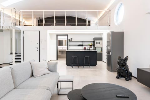 Kitchen or kitchenette, Living room, Seating area