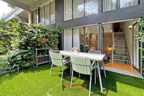 Property building, Patio, Day, Garden, View (from property/room), Dining area, Garden view