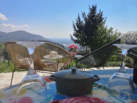 Patio, Spring, Day, Natural landscape, Dining area, Mountain view, River view
