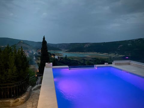 Nearby landmark, Night, Natural landscape, Mountain view, Pool view, Swimming pool