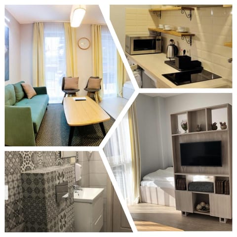Kitchen or kitchenette, Living room, Seating area