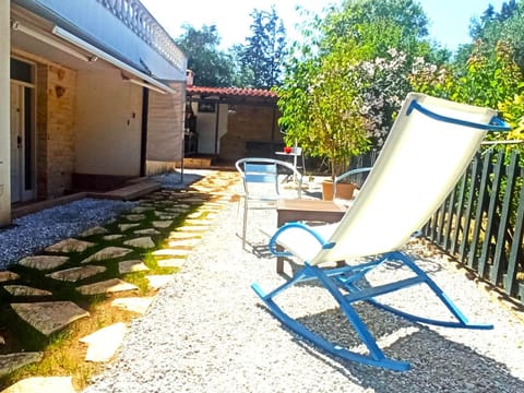 Property building, Patio, Garden, Garden, sunbed