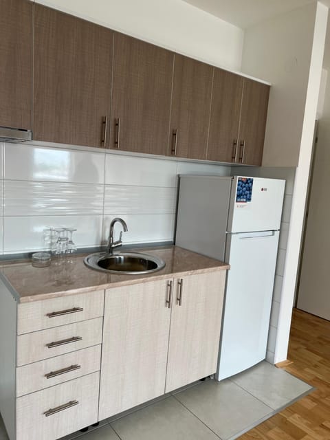 Kitchen or kitchenette, minibar, stove