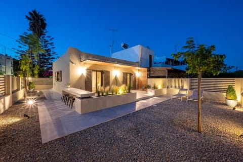 Property building, Patio, Night, Garden