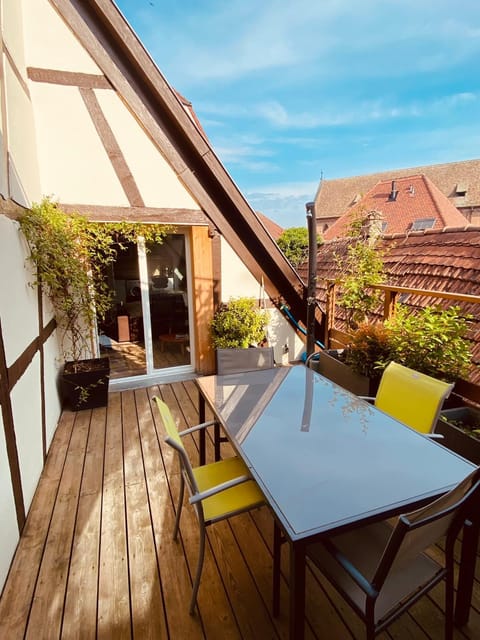 Joli 2 pièces, avec climatisation et grande terrasse, vue sur les toits, zone piétonne Apartment in Haguenau