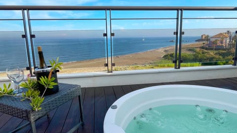 Day, Natural landscape, Hot Tub, View (from property/room), Balcony/Terrace, Balcony/Terrace, Beach, Pool view, Sea view